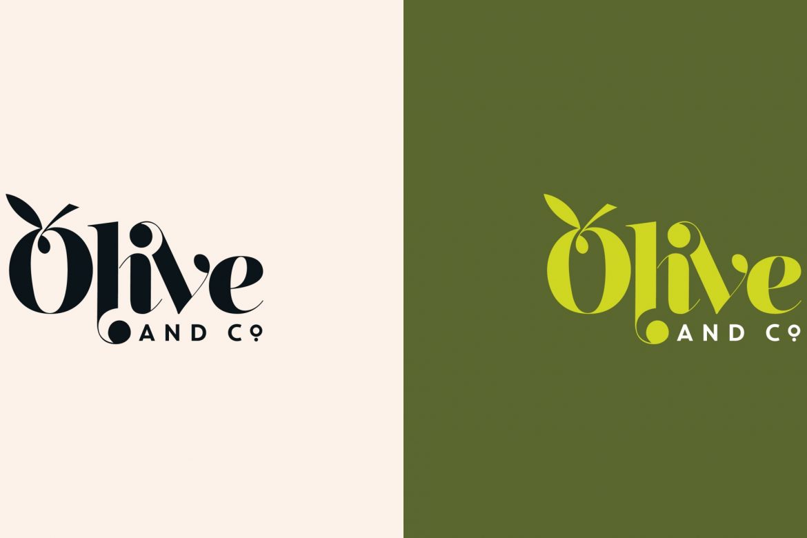 olive and co typography logo design template premium vector